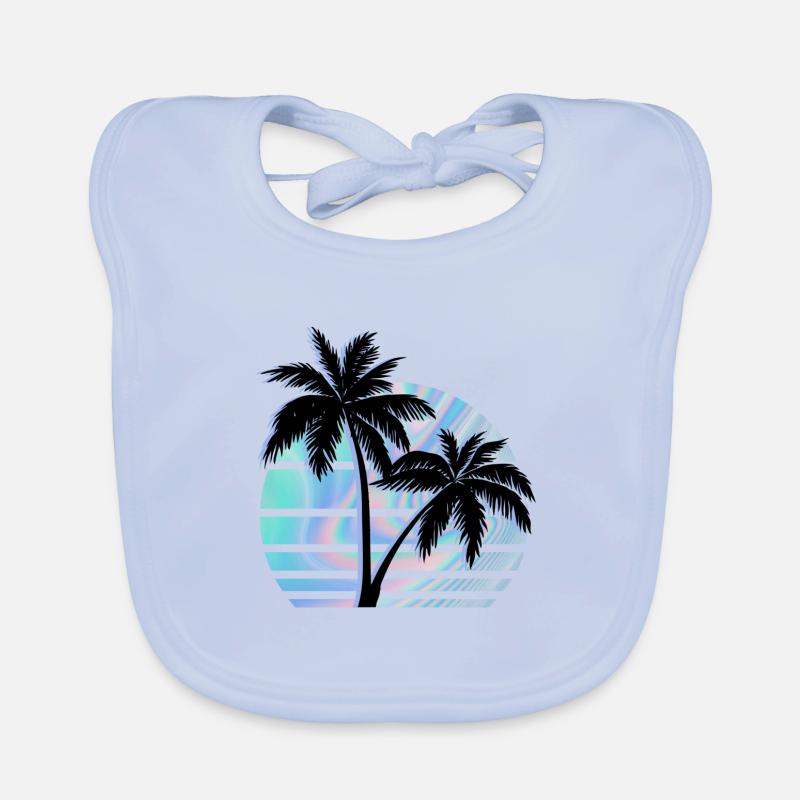Palm Tree Hologram Organic Baby Bibs
