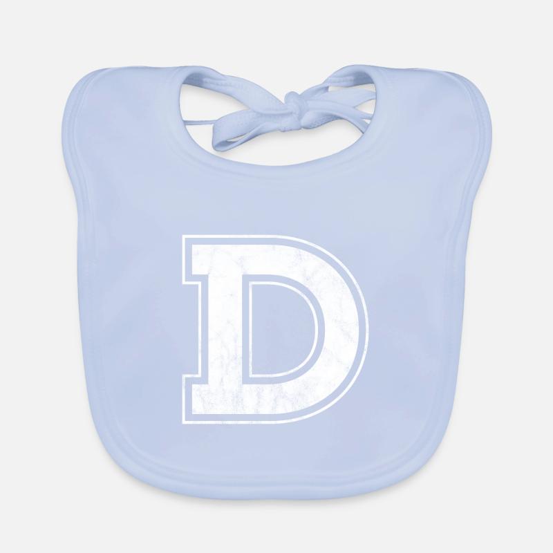 Letter D Organic Baby Bibs