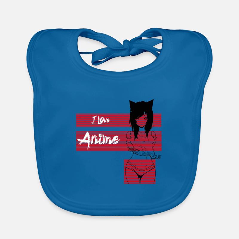 anime, manga - Bavoir bio Bébé - bleu paon