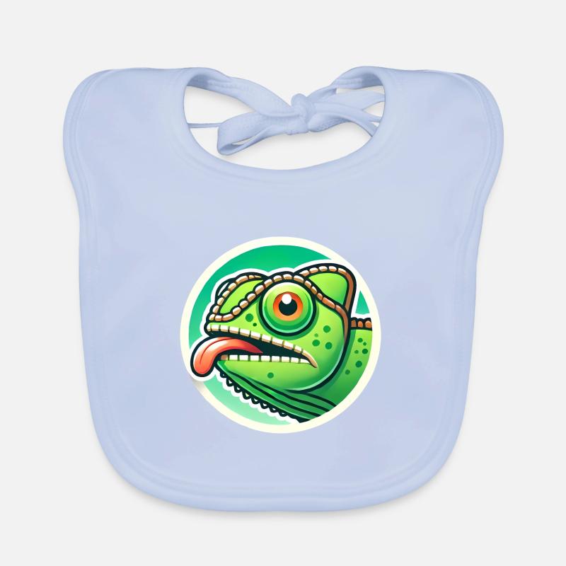 Conception originale de l’insigne de puissance caméléon Bavoir bio Bébé
