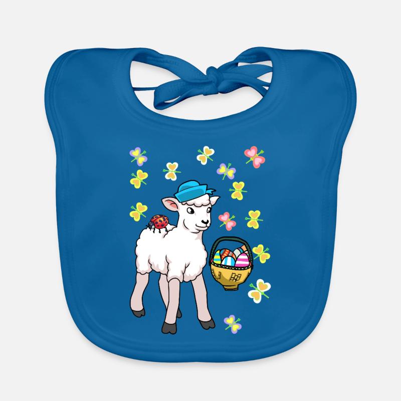 80s Easter Sheep Sheep Easter Eggs Lamb Kids Organic Baby Bibs