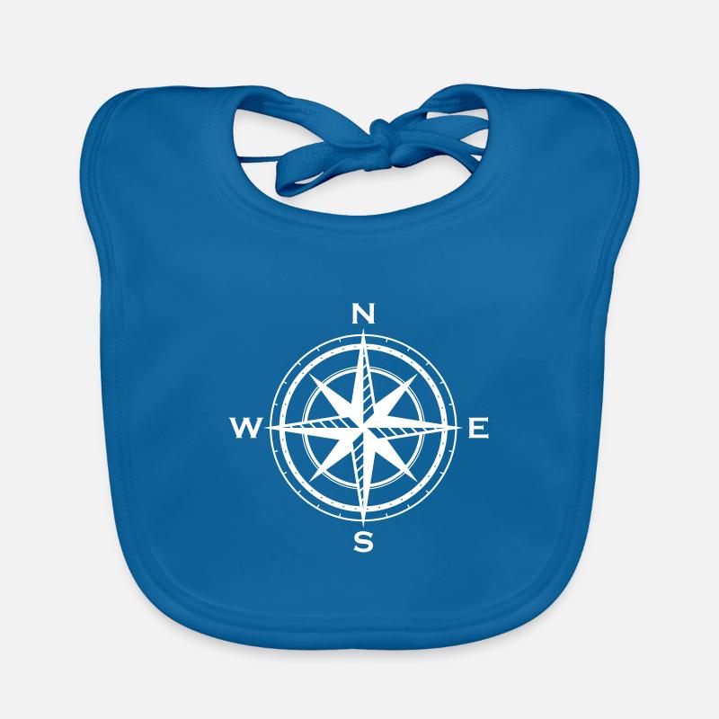 Kompass Symbol Windrose Himmelsrichtung Baby Bio-Lätzchen