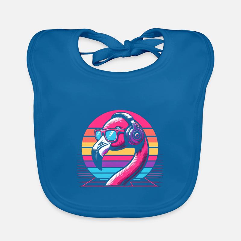 Flamingo Techno Music Organic Baby Bibs