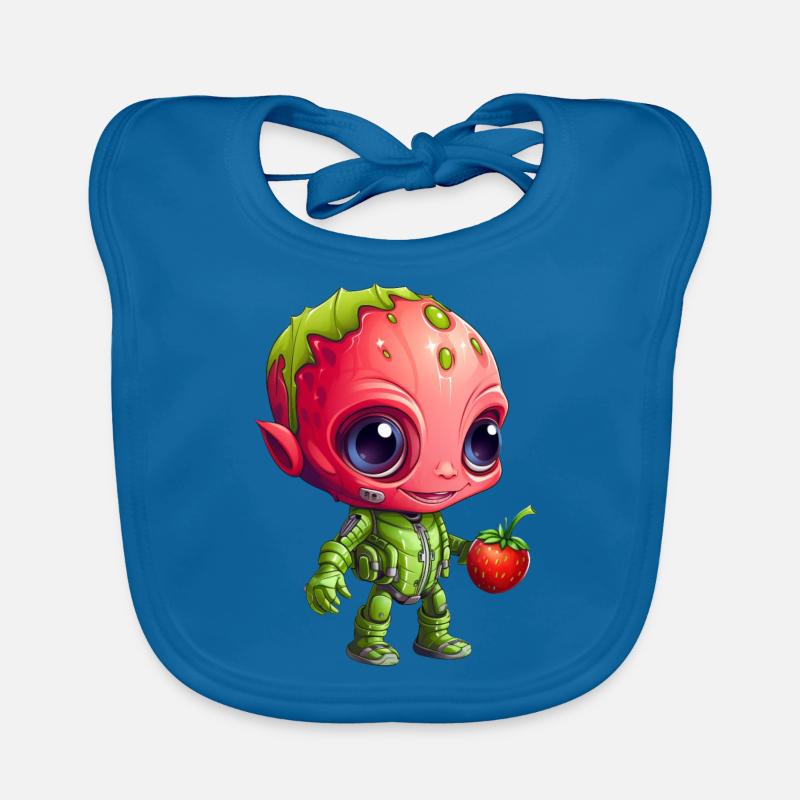 Strawberry Alien: Green & Red en interaction Bavoir bio Bébé