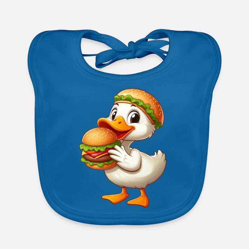 Drôle de canard hamburger de restauration rapide Bavoir bio Bébé