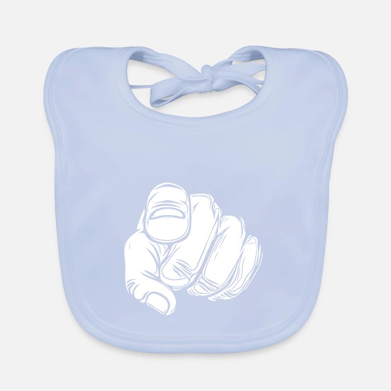 Index finger with Vector hand Organic Baby Bibs