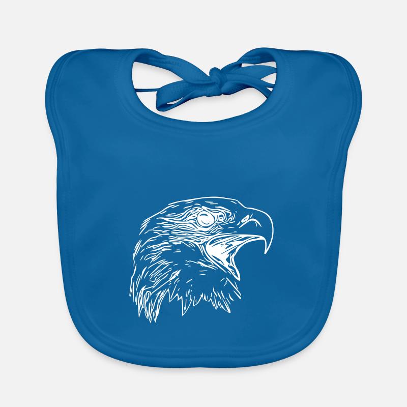 Eagle Head - Royal Vector Bird of Prey Organic Baby Bibs