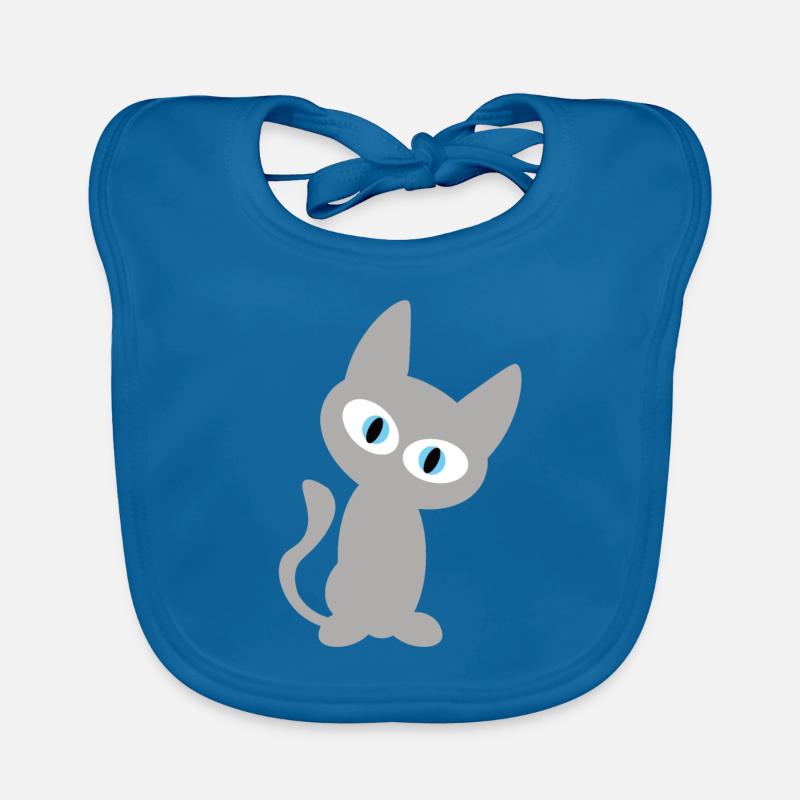 Graue Katze oder Kater als cooles Katzen Design Baby Bio-Lätzchen
