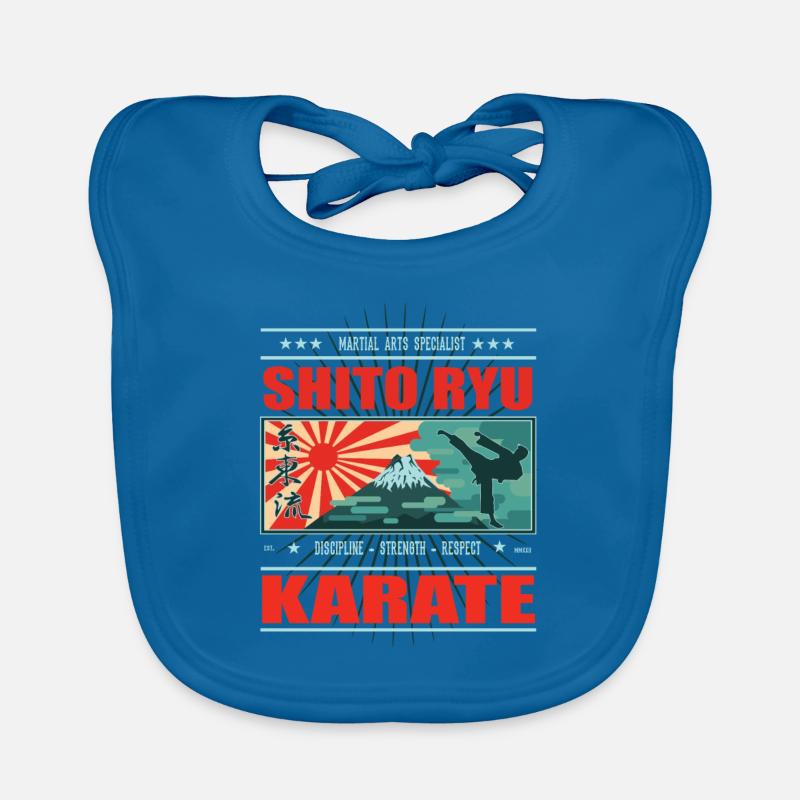 Cool Shito Ryu Karate Design with Yoko Geri Organic Baby Bibs