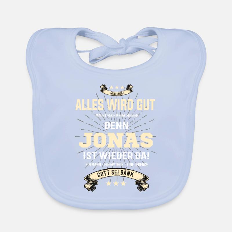 alles wird gut denn Jonas Ist da T-Shirt Baby Bio-Lätzchen