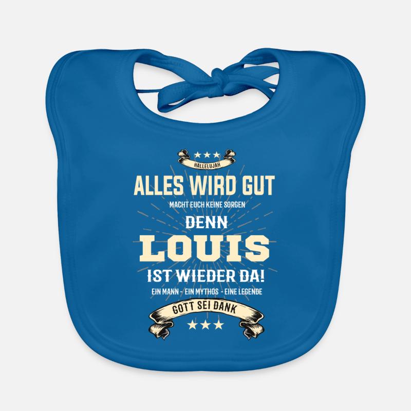 alles wird gut denn Louis Ist da T-Shirt Baby Bio-Lätzchen