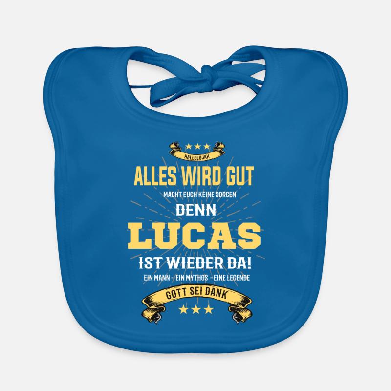 alles wird gut denn Lucas Ist da T-Shirt Baby Bio-Lätzchen