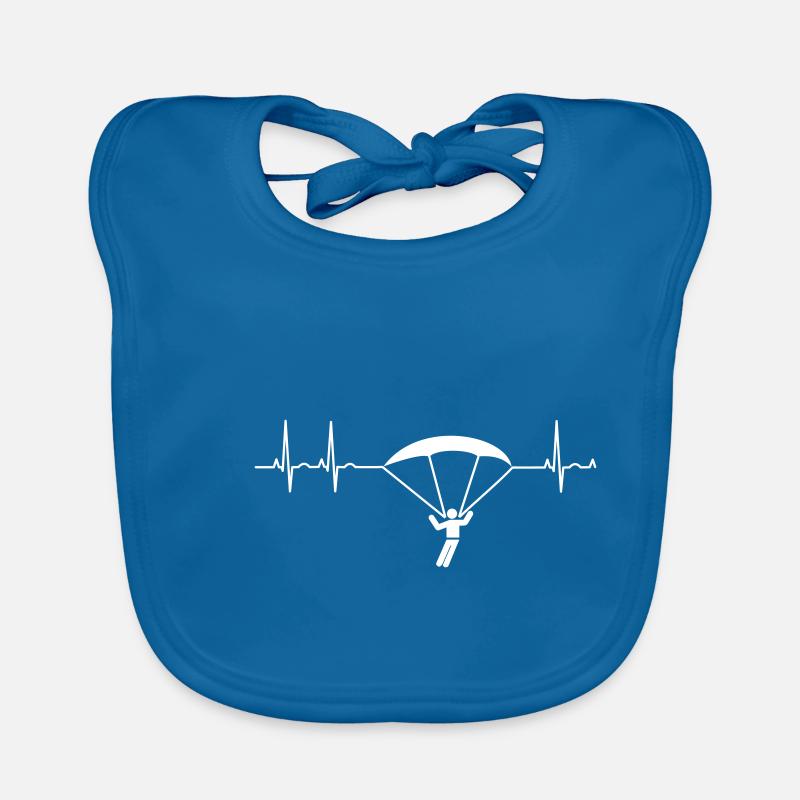 ECG de parachutisme - Bavoir bio Bébé - bleu paon