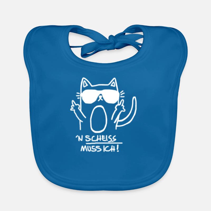 Chats - Bavoir bio Bébé - bleu paon