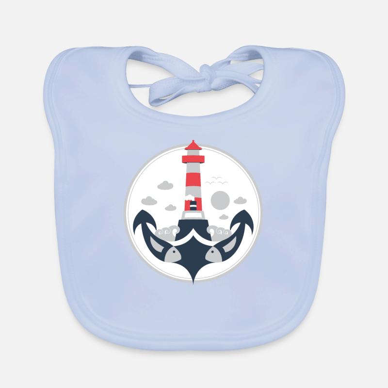 Maritime Illustration eines Ankers Baby Bio-Lätzchen