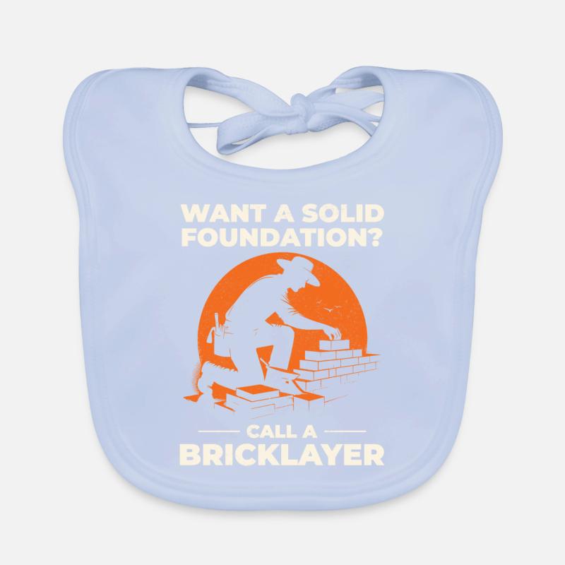 Bricklayer Brick Mason Masonry Brickwork Builder Organic Baby Bibs