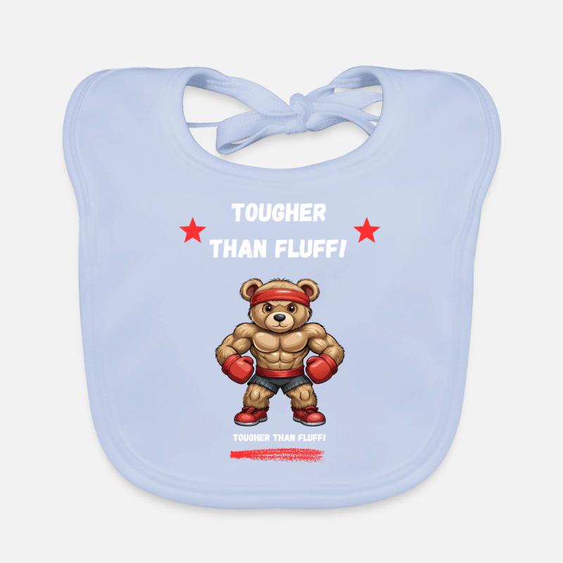 Cool Teddy Boxer - AI-Generated Organic Baby Bibs