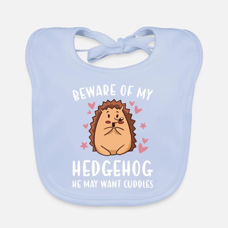 Hedgie Méfiez-vous de mon hérisson Bavoir bio Bébé