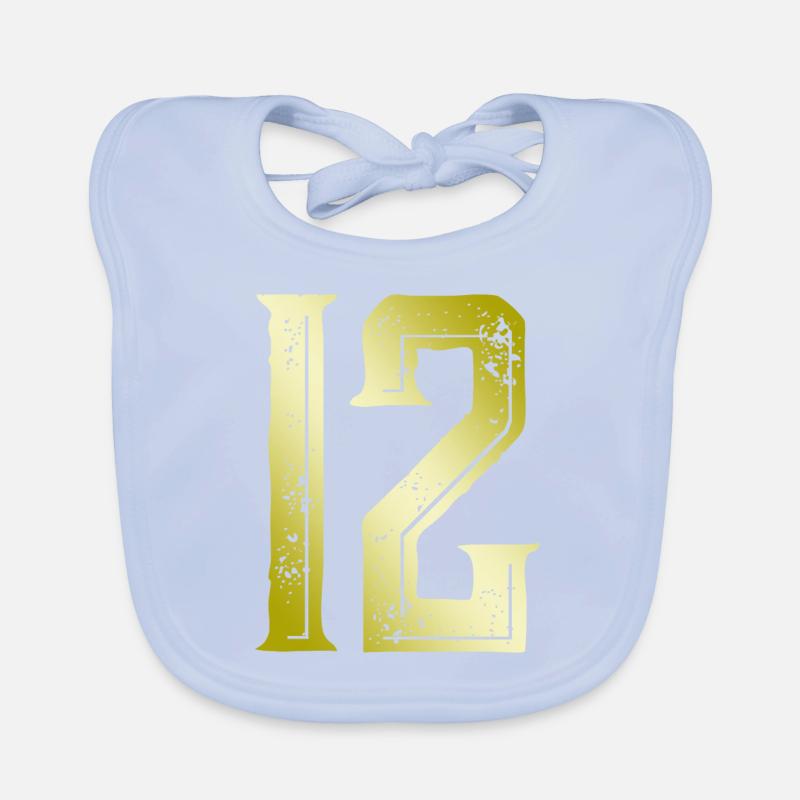 12 Number Symbol Organic Baby Bibs