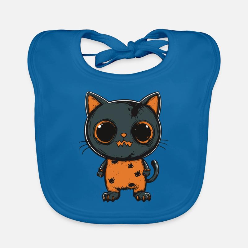 Cat Halloween Zombie Organic Baby Bibs