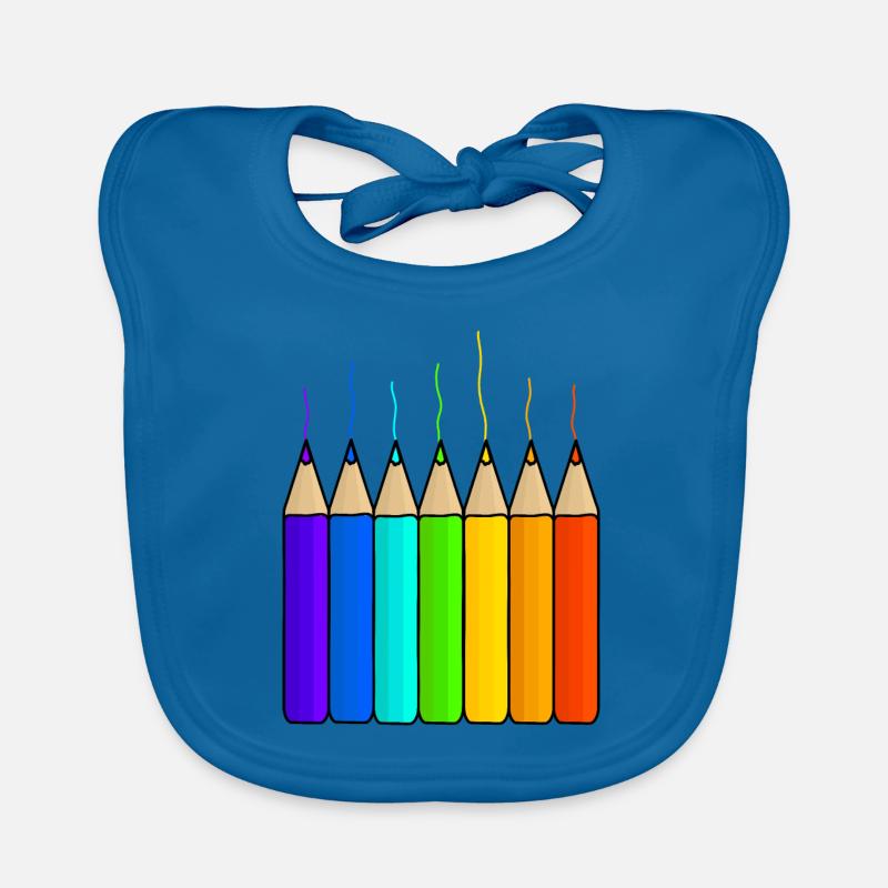 Bunte stifte Regenbogen Kinder Einschulung Baby Bio-Lätzchen