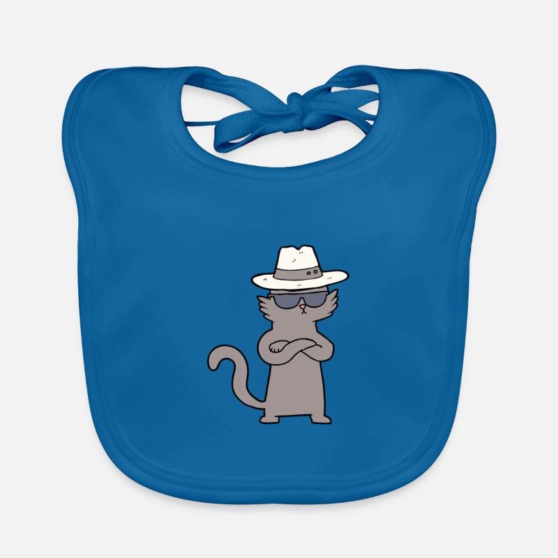 Coole Katze Chartoon Charakter Junge Mädchen Kind Baby Bio-Lätzchen