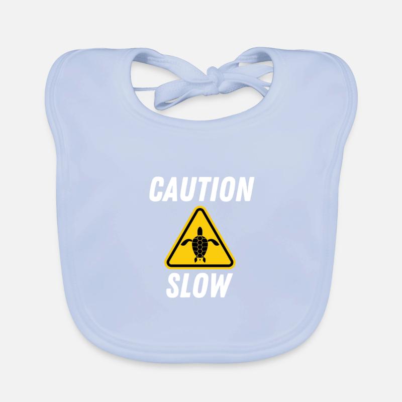 Turtle Caution Slow Sign Baby Bio-Lätzchen