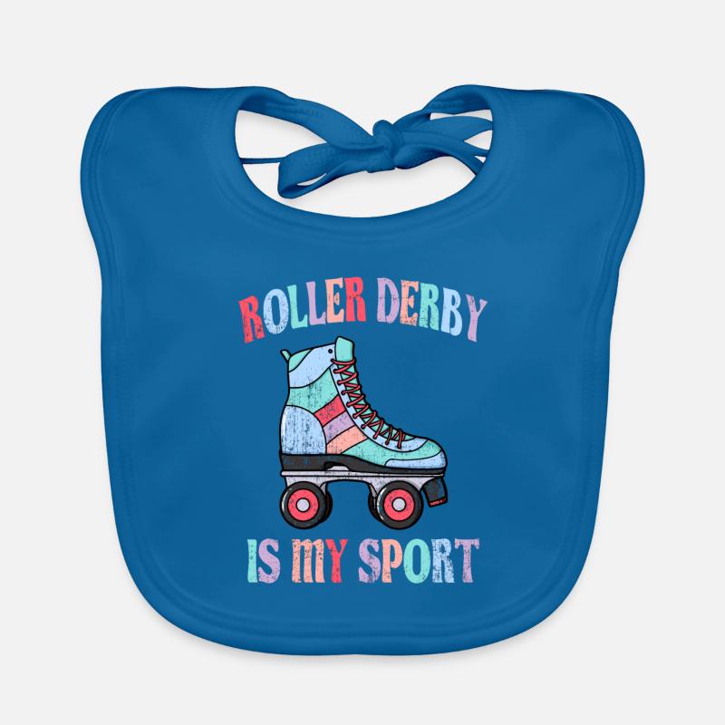 Le roller derby est mon sport - Bavoir bio Bébé - bleu paon