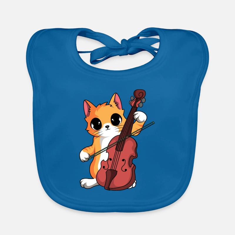 Cat Violinist Orchestra Organic Baby Bibs