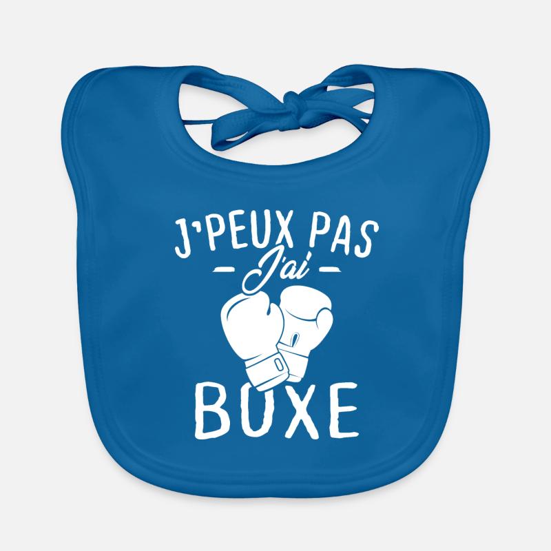 J'peux pas j'ai boxe - Bavoir bio Bébé - bleu paon