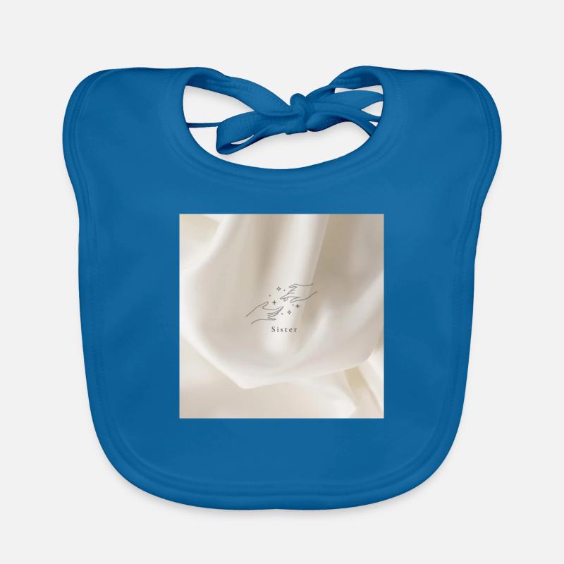 Schwester - Baby Bio-Lätzchen - Pfauenblau