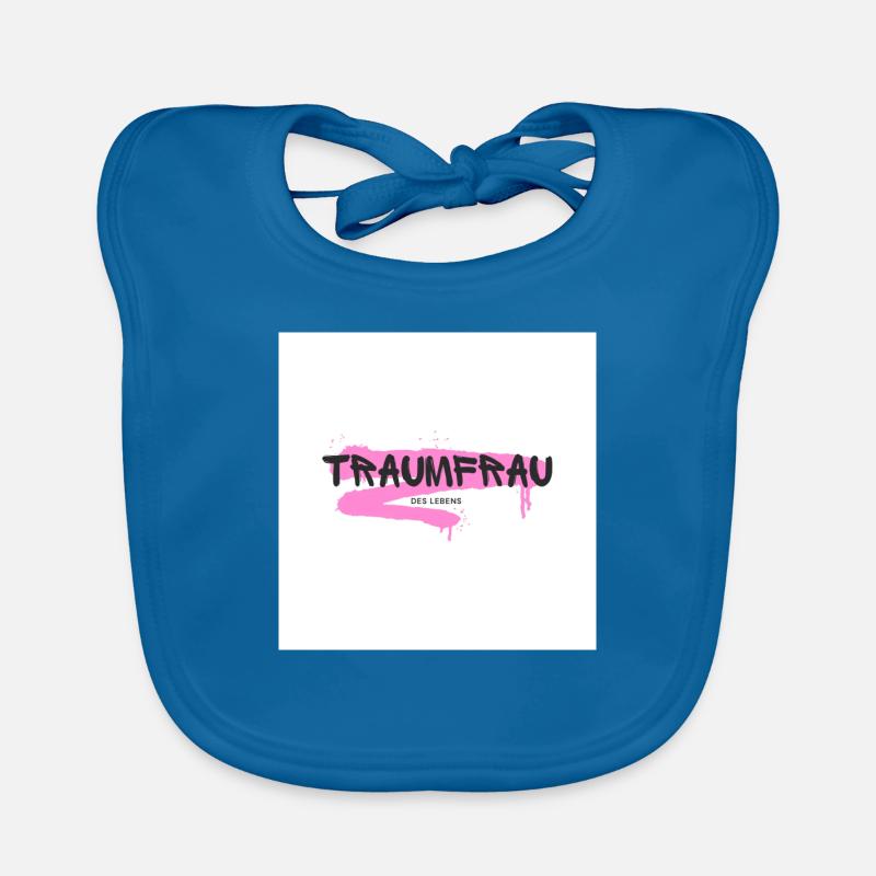 „Traumfrau“ Geschenk Valentinstag - Baby Bio-Lätzchen - Pfauenblau
