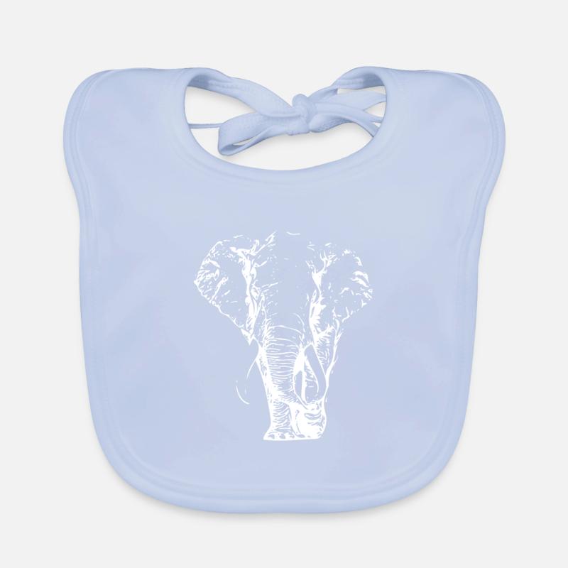 elephant blanc Bavoir bio Bébé