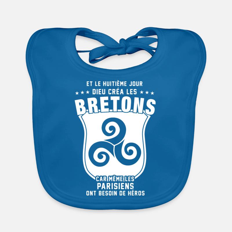 BRETONS 8e jour - Bavoir bio Bébé - bleu paon