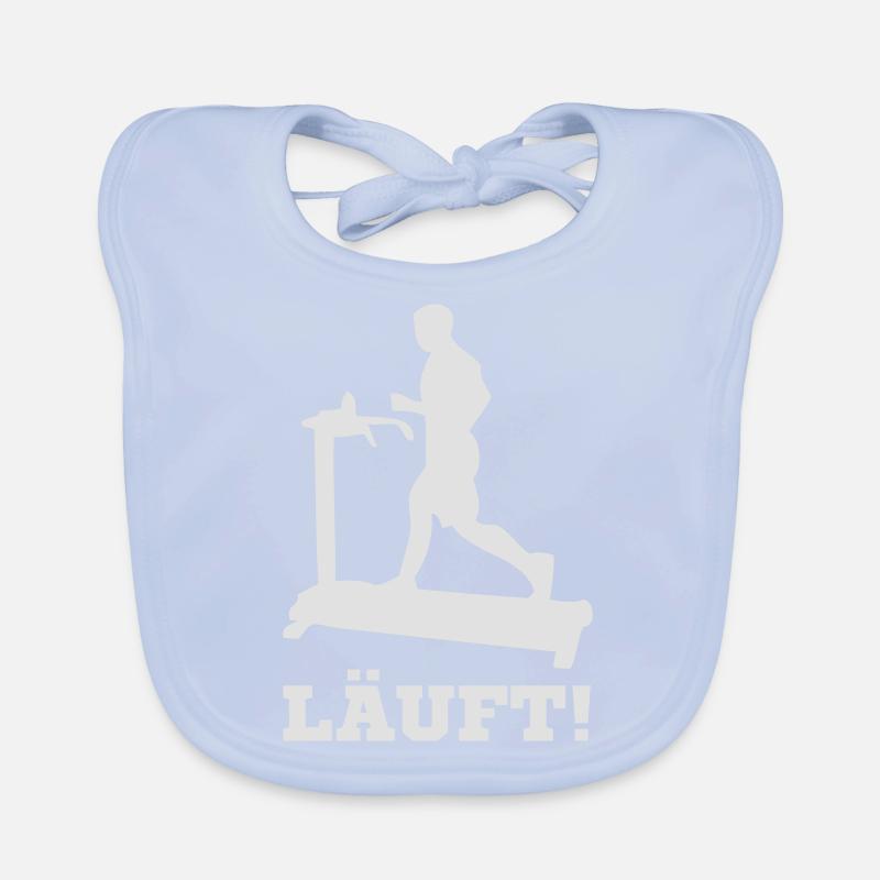 Jogger auf Laufband. LÄUFT! Baby Bio-Lätzchen