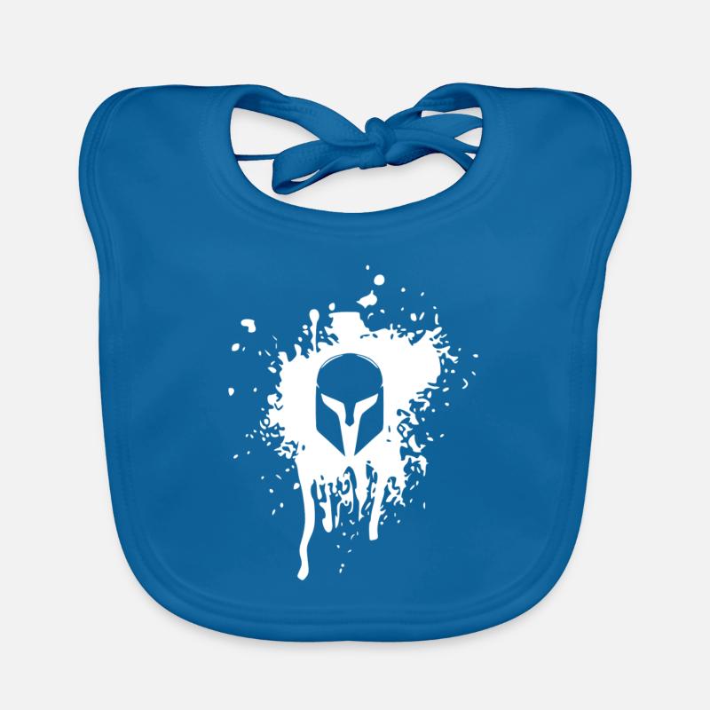 Spartan Helm - Baby Bio-Lätzchen - Pfauenblau