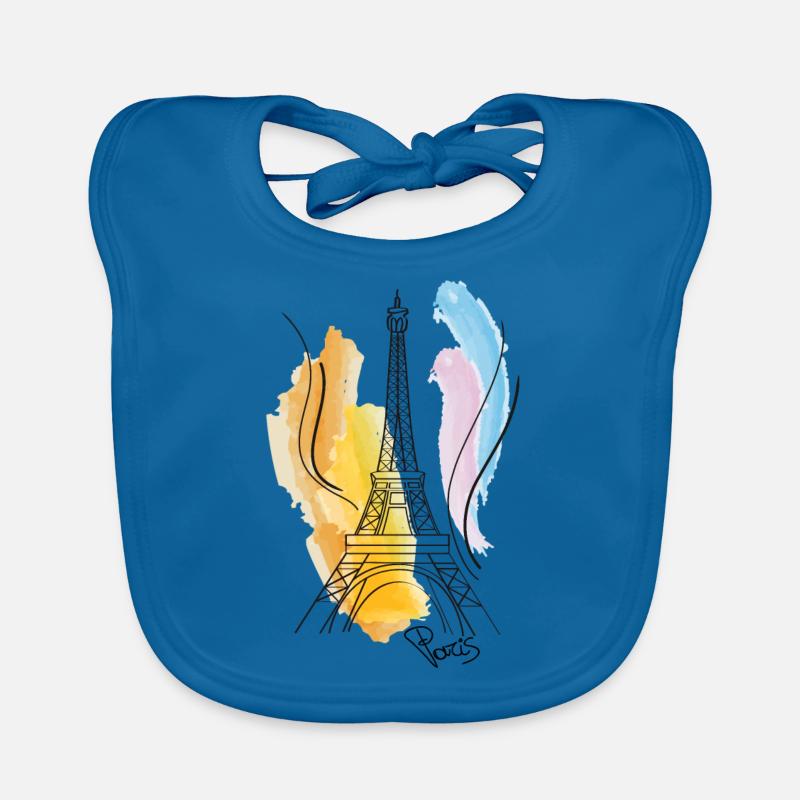 Eiffel Tower drawing Organic Baby Bibs