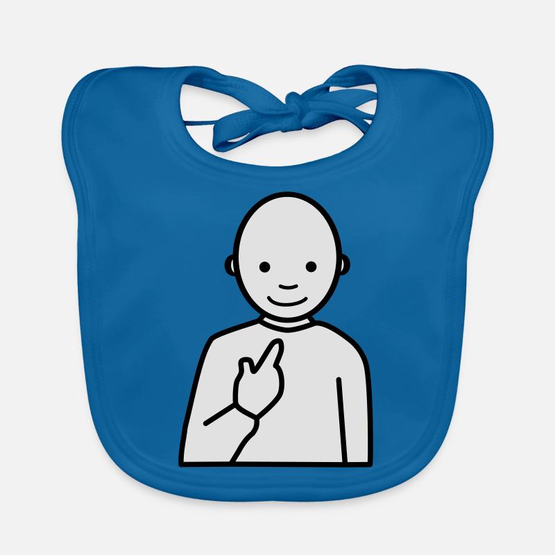 Meme - Witziges, lustiges Männchen - Baby Bio-Lätzchen - Pfauenblau