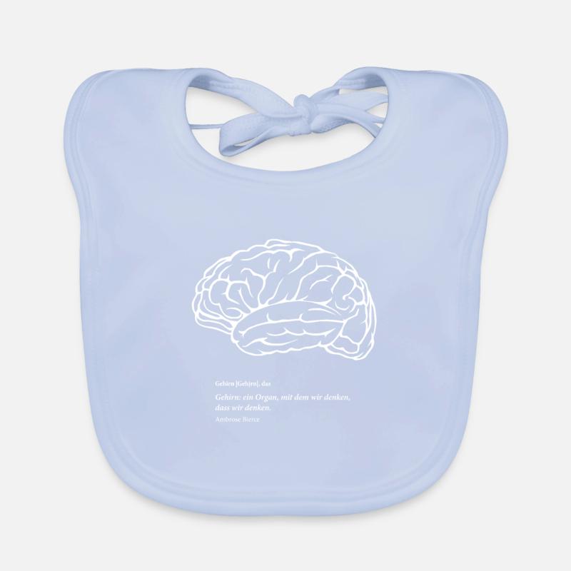 Brain: white Organic Baby Bibs