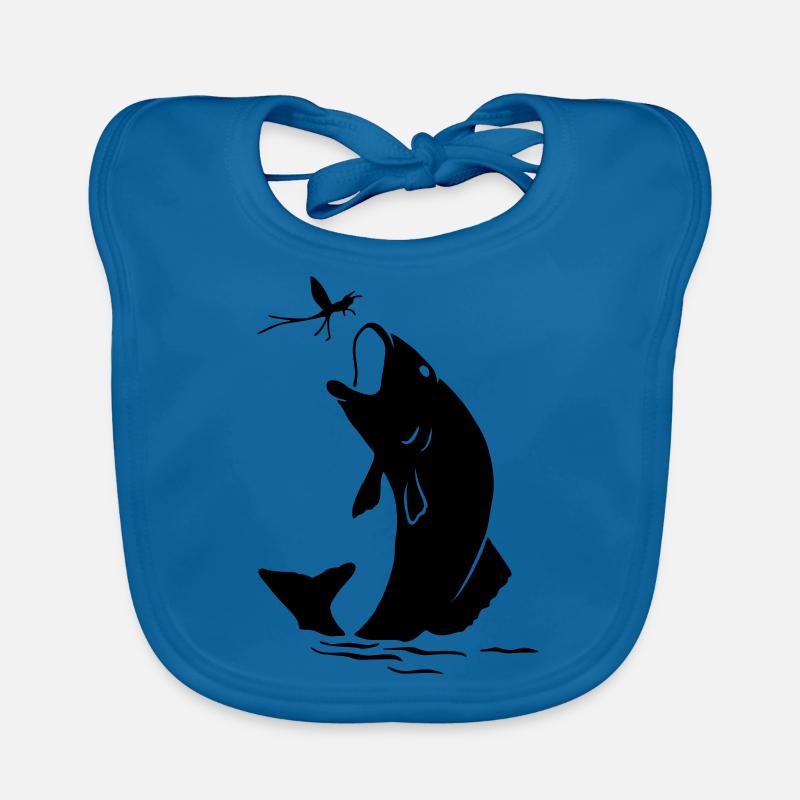 Jumping fish angler gift Organic Baby Bibs