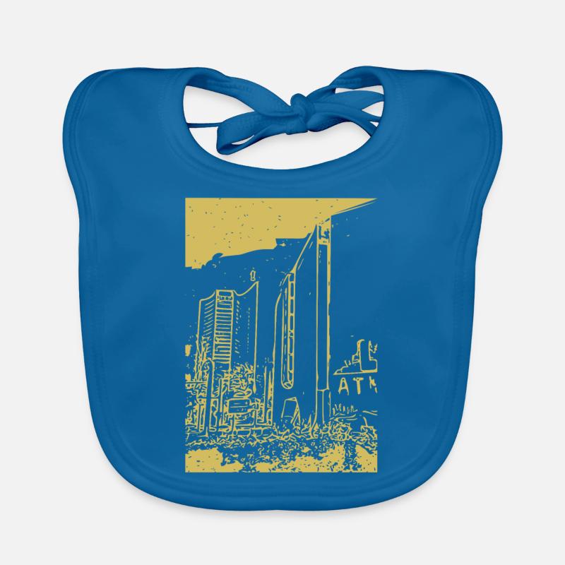 Leipzig - Baby Bio-Lätzchen - Pfauenblau