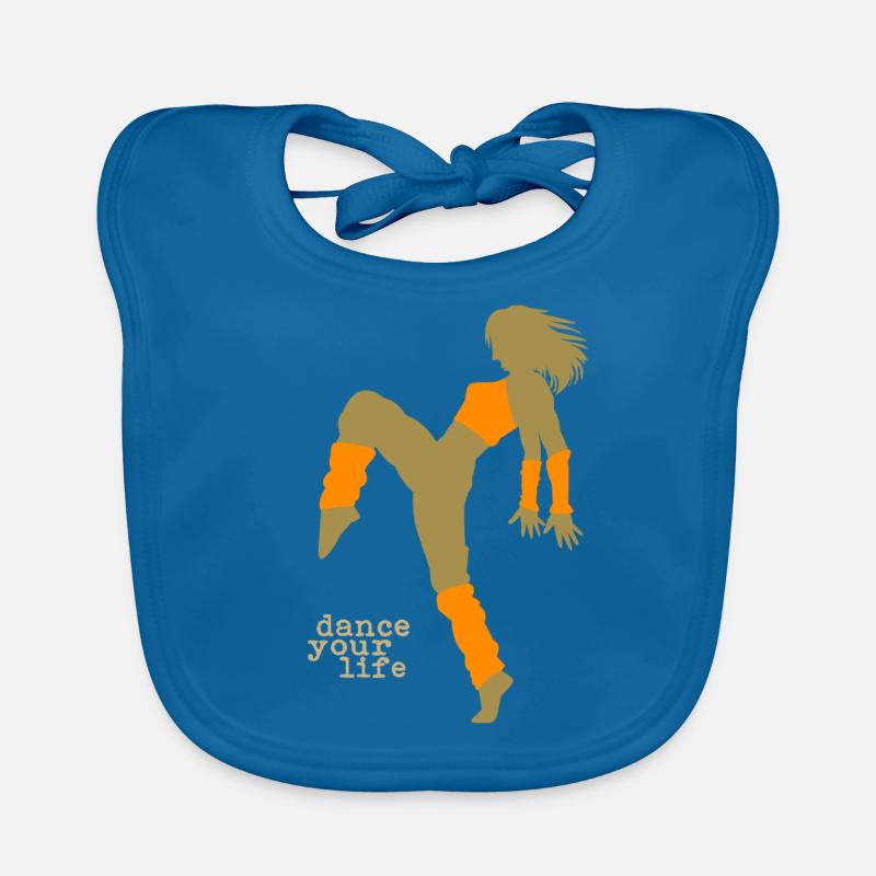 danse ta vie - Bavoir bio Bébé - bleu paon