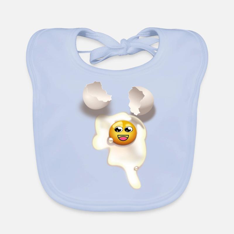 Fried egg with and broken eggshell Organic Baby Bibs