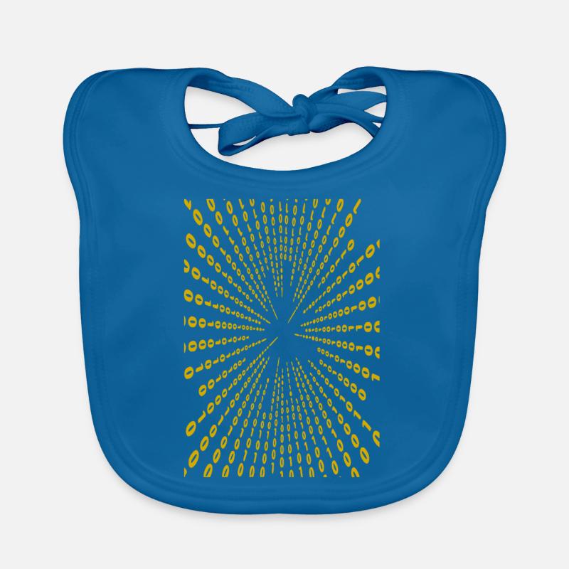 Binary code (yellow) Organic Baby Bibs