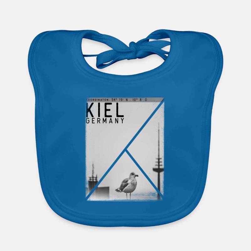 KIEL coordonnées - Bavoir bio Bébé - bleu paon