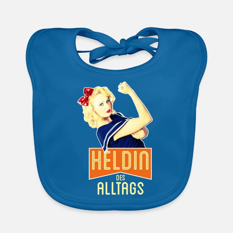 Heldin des Alltags - Baby Bio-Lätzchen - Pfauenblau