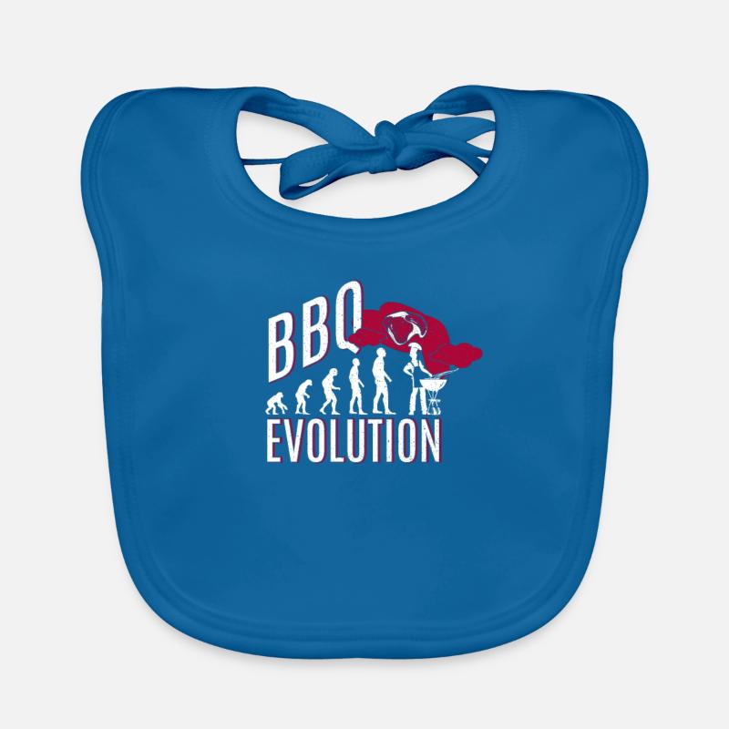 BBQ Evolution - BBQ - Bavoir bio Bébé - bleu paon