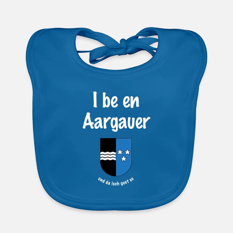 I be en Aargauer - Baby Bio-Lätzchen - Pfauenblau