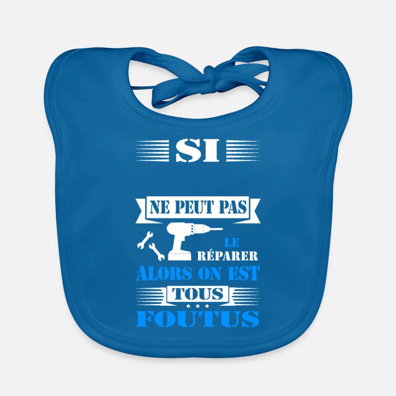 BRICOLEUR PERSONNALISABLE - Bavoir bio Bébé - bleu paon