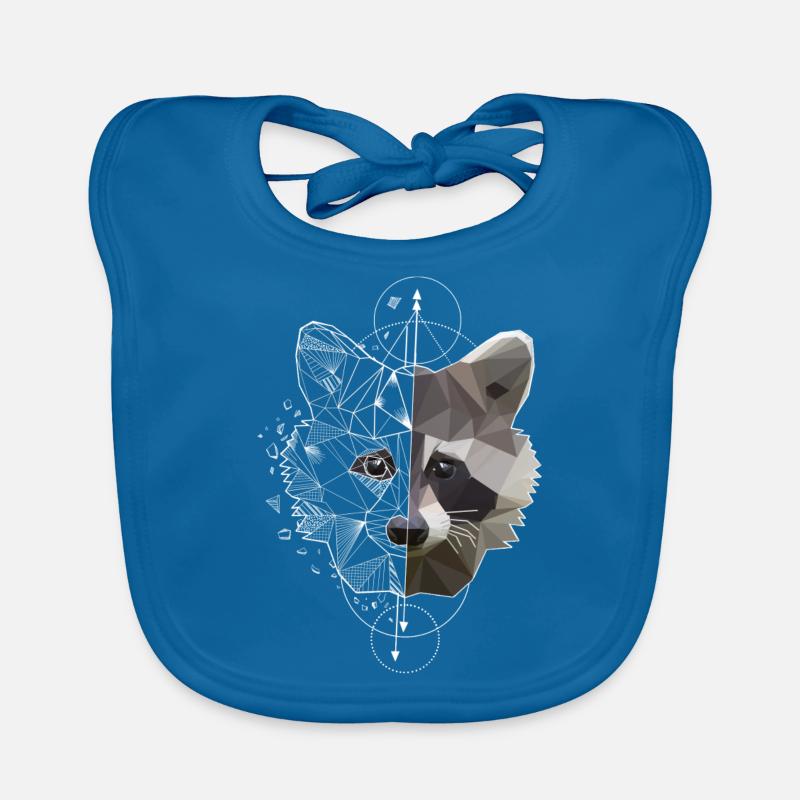 Low Poly Art Waschbär Racoon Cooles Polygon Tattoo Baby Bio-Lätzchen